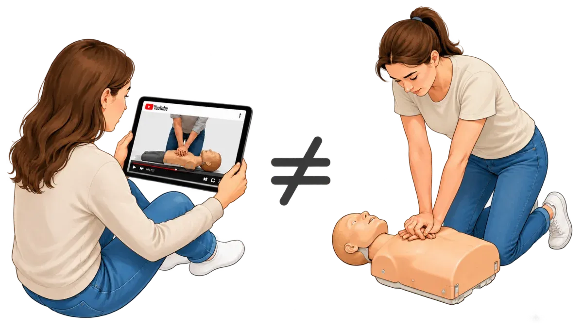 Illustrazione: guardare un video non è come provare sul manichino